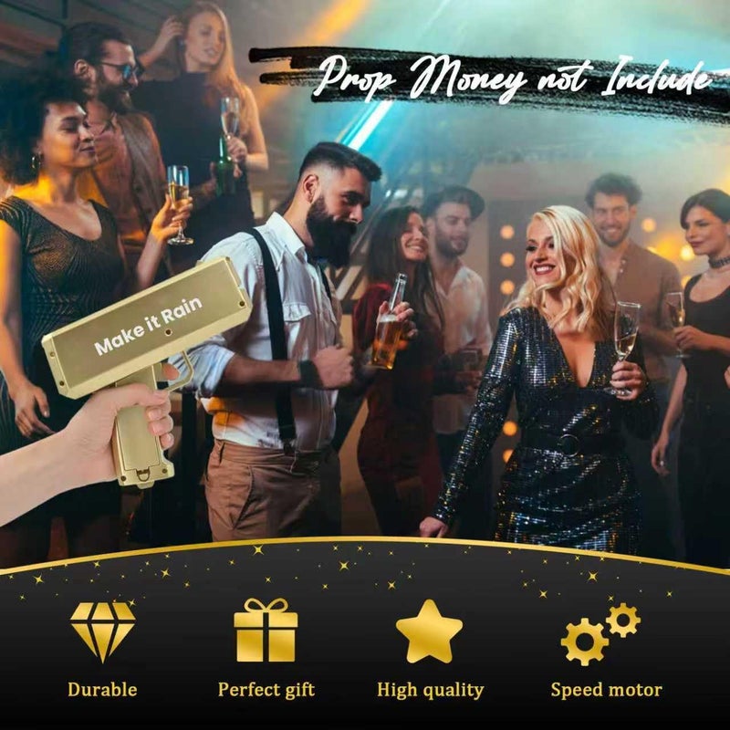 RADSHSP Make It Rain Money Toy Gun Automatic Money Gun Prop Party Shooter Gun for Weddings Birthdays Christmas New Year Night Club Fun Party Surprise Gifts - Image 3